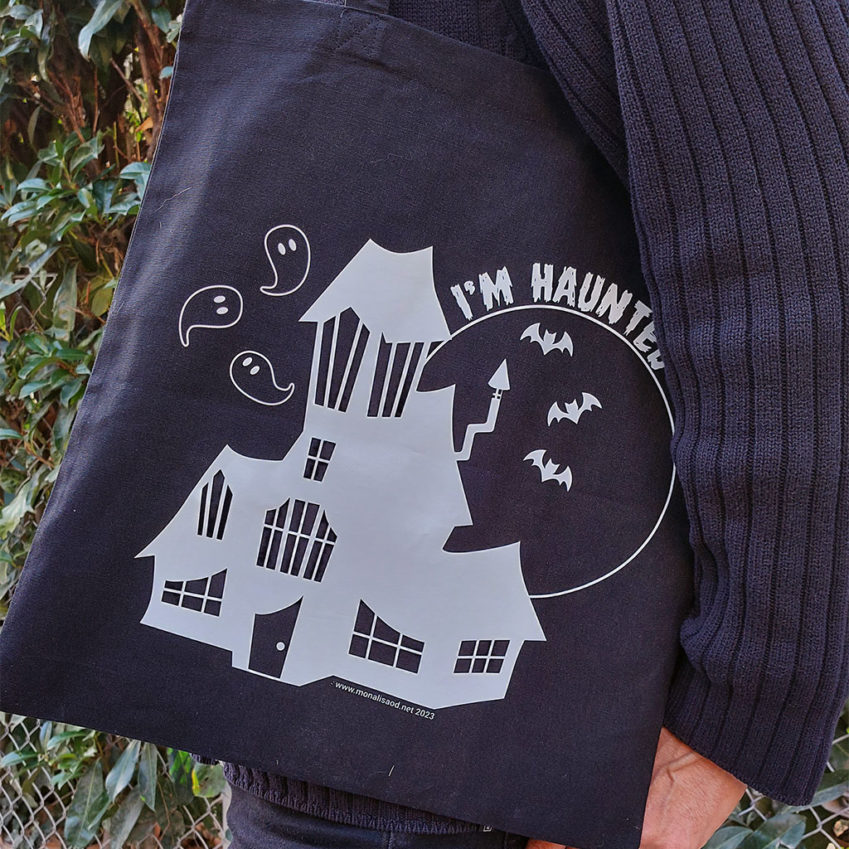 Sac en tissu noir : Haunted