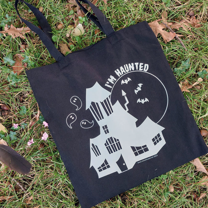 Sac en tissu noir : Haunted