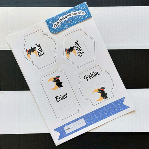 Étiquettes pour bouteilles : Corbeau