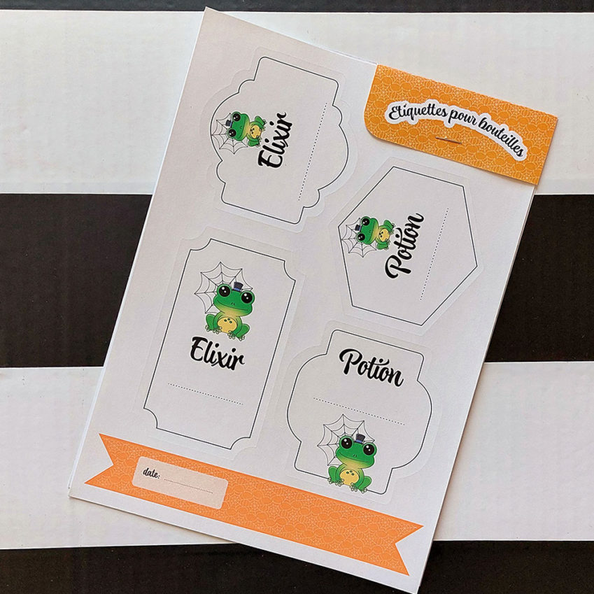 Étiquettes pour bouteilles : Grenouille