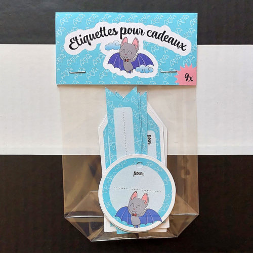 Étiquettes pour cadeaux : Chauve-souris