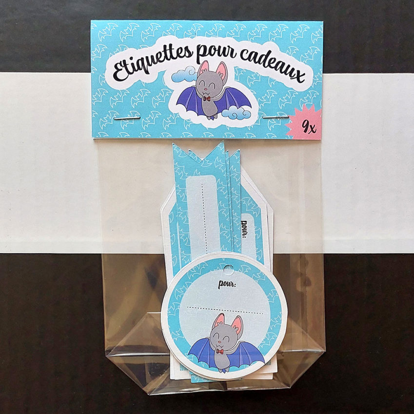 Étiquettes pour cadeaux : Chauve-souris