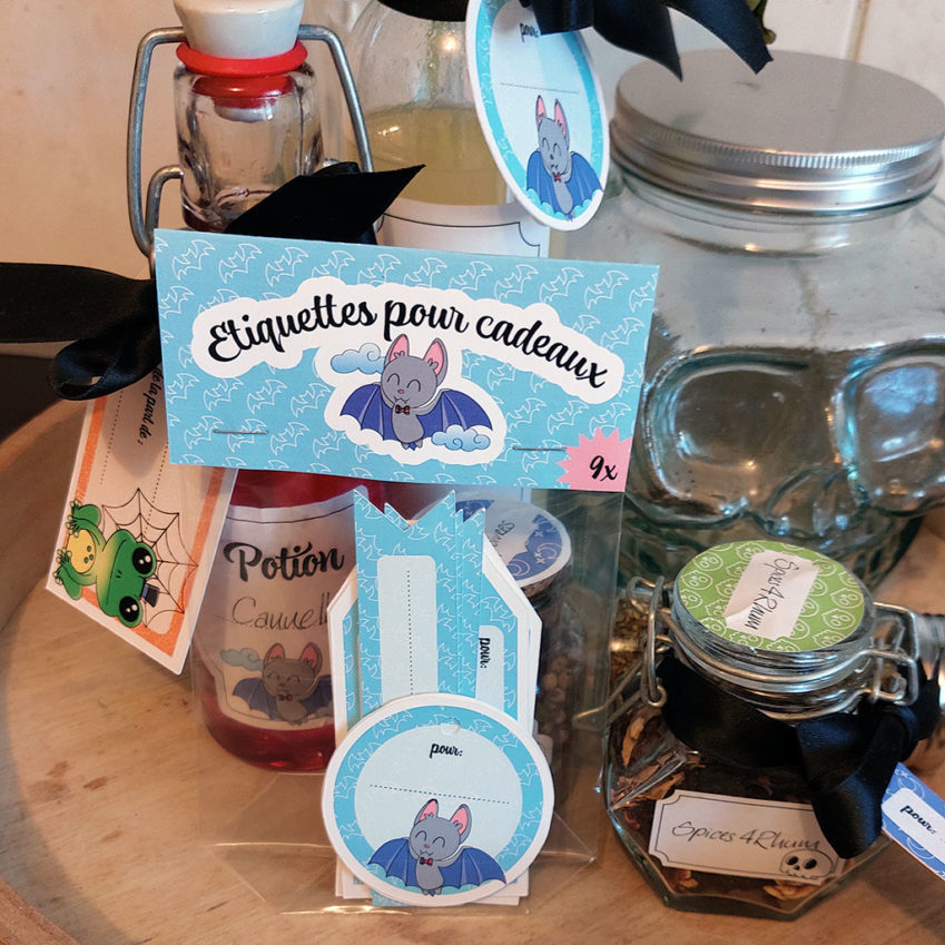 Étiquettes pour cadeaux : Chauve-souris