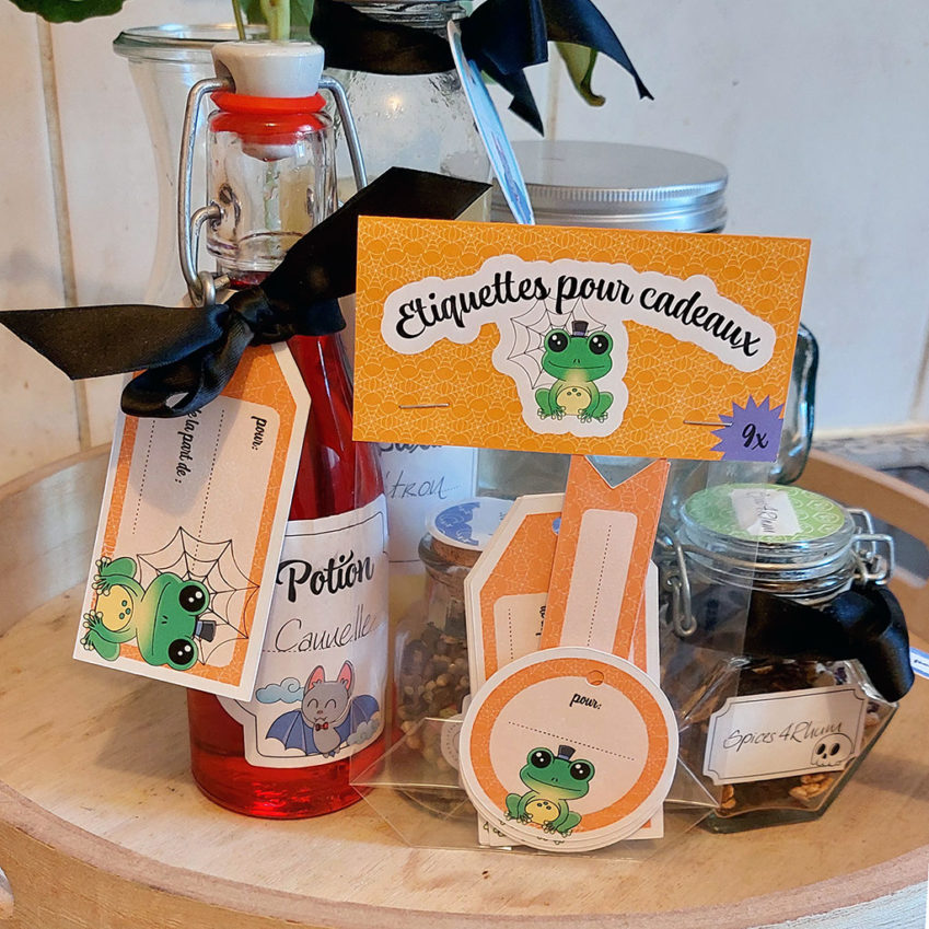 Étiquettes pour cadeaux : Grenouille